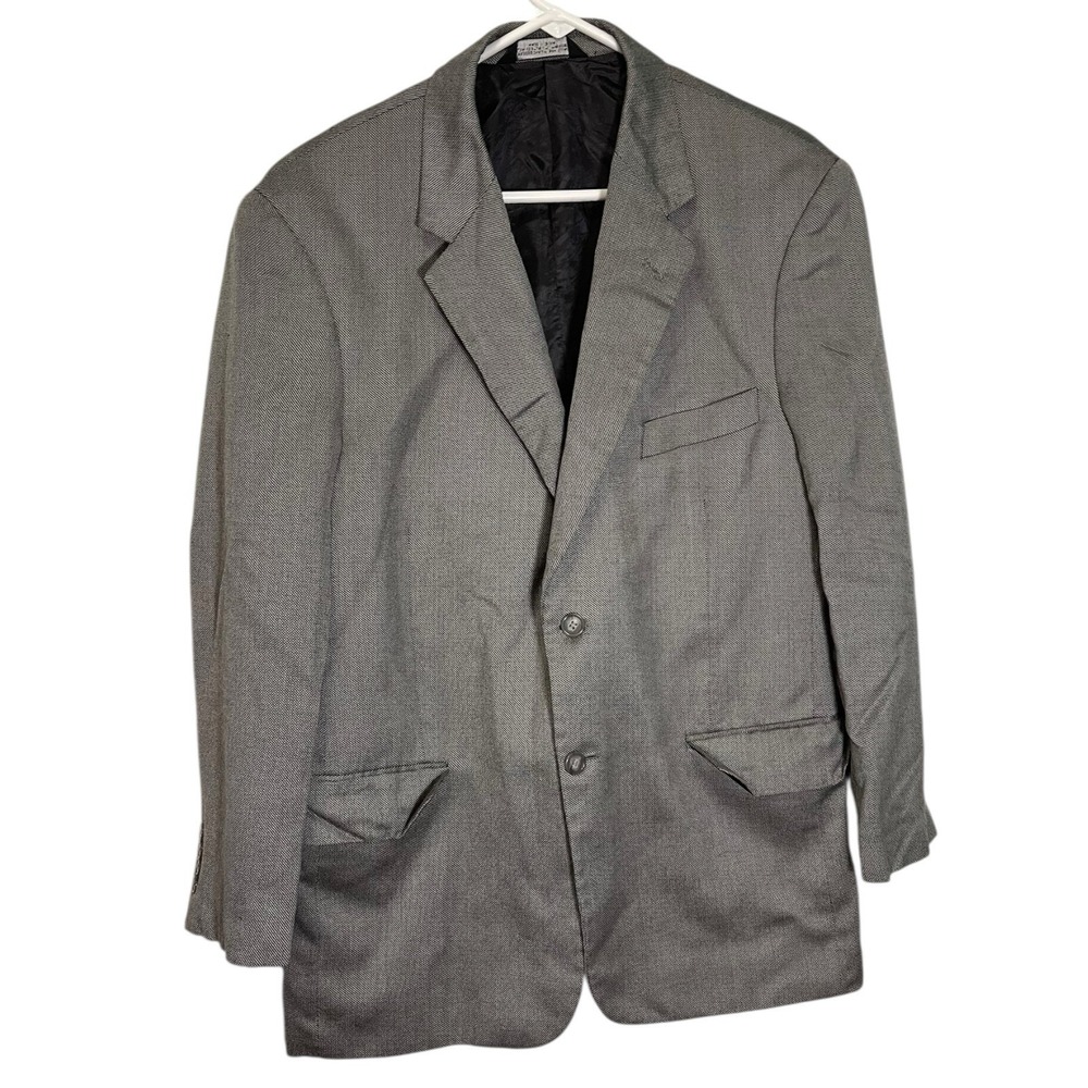 Evan-Picone Mens 40R Silk Wool Blend Herringbone Blazer Formal Church Event